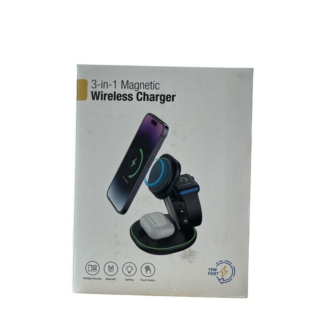 3-in-1 Magnetic Wireless Charger Apple Fast Charge Light Type C Multi Device NWB